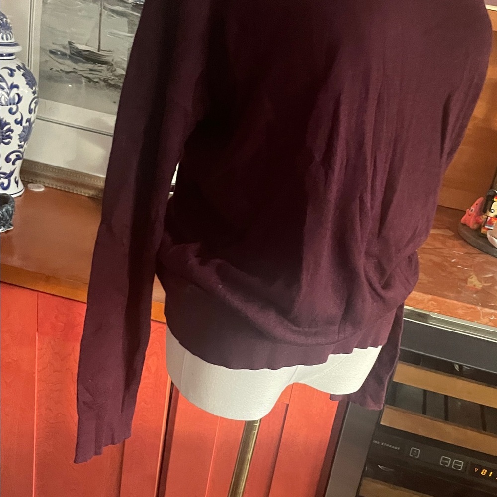 Splendid Burgundy Cold Shoulder Sweater Medium EUC - Picture 6 of 8